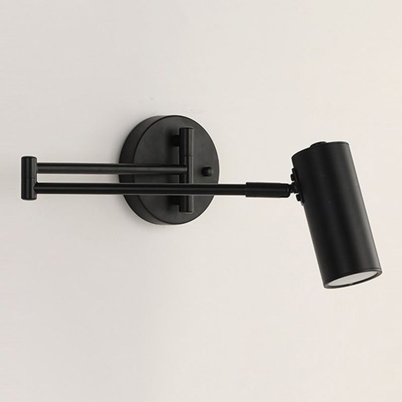 Metal Swing Arm Wall Lighting Modern Style 1-Light Sconce Lamp with Aluminum Shade