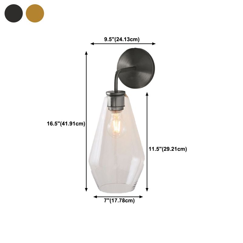 Simple Wall Sconce Lamp Glass Wall Mounted Light for Bedroom
