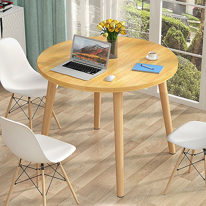 Modern Style Wood Color Solid Wood Base White/wood Color Density Board Top Coffee Table