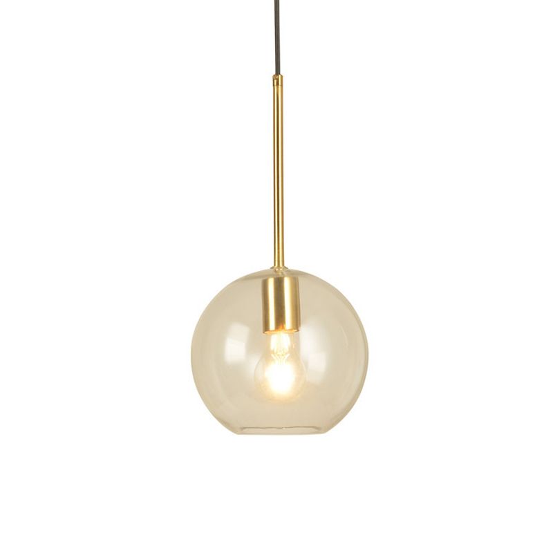 Globe Pendant Light Modernisme Verre transparent 1 tête 8 "/ 12" de largeur de salle à manger Kit de lampe suspendue