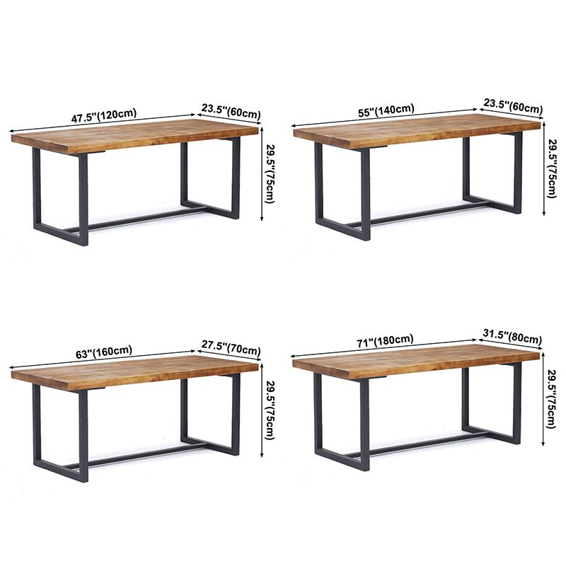 Table du site de salle à manger industrielle meubles de salle à manger massif avec base à chevalets