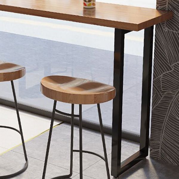 Modern Rectangle Sled Base Solid Wood Bar Table for Kitchen Dining Room