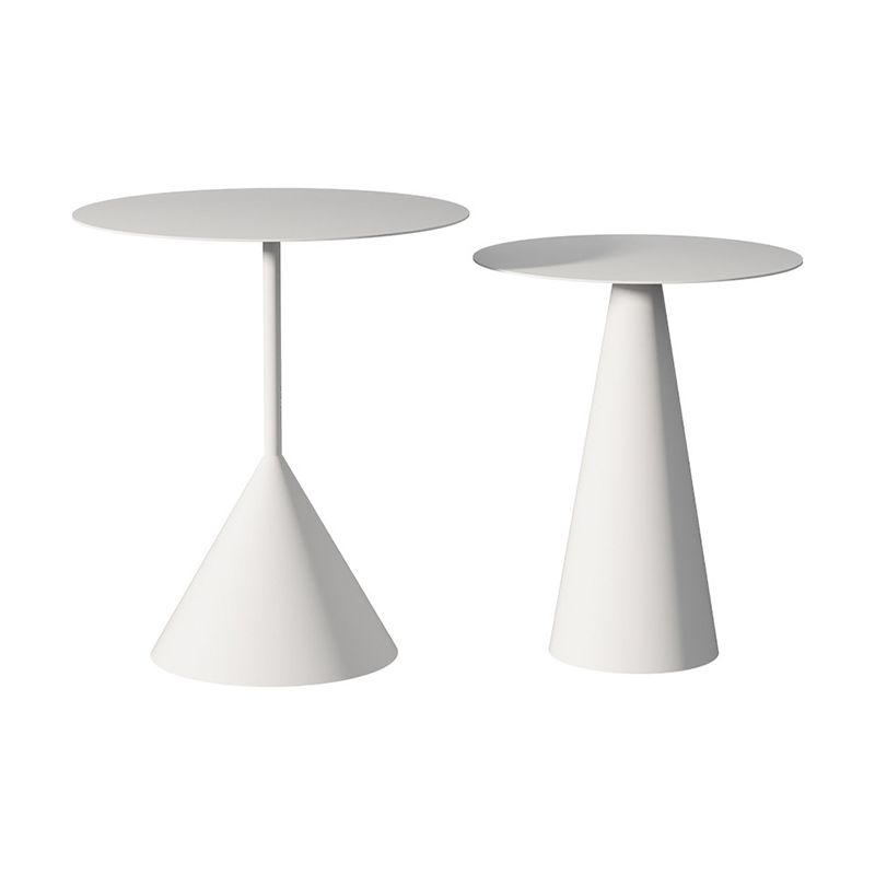Pedestal Black/White Coffee Table Metal Minimalist Cocktail Table