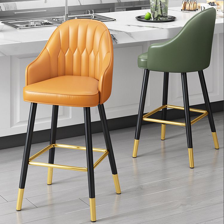 Contemporary Metal Kitchen Dining Room Arm Stool Low Back Bar Stool