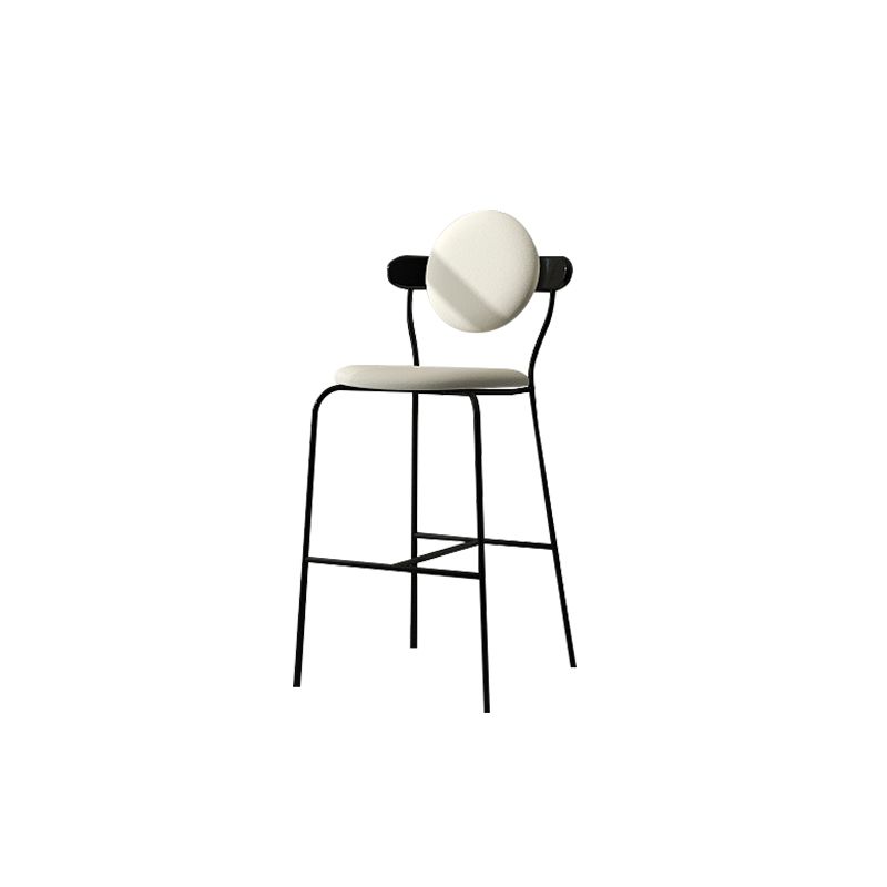 White Upholstered Bar Stools with Black Frame Contemporary Indoor Stools