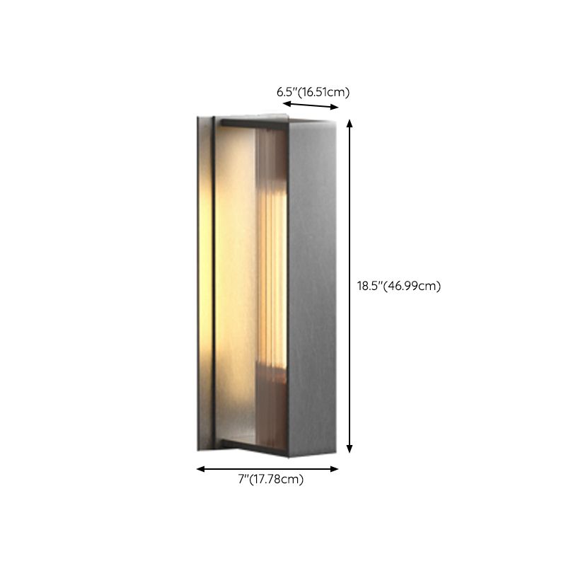 Contemporary 1 - Light Wall Mounted Light Aluminum & Glass Wall Fixture in Grey