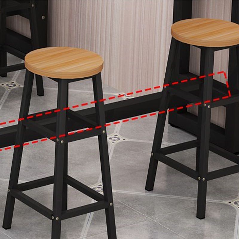 Modern Style Wood Bar Stool Table Rectangle Bar Table for Cafe and Breakroom
