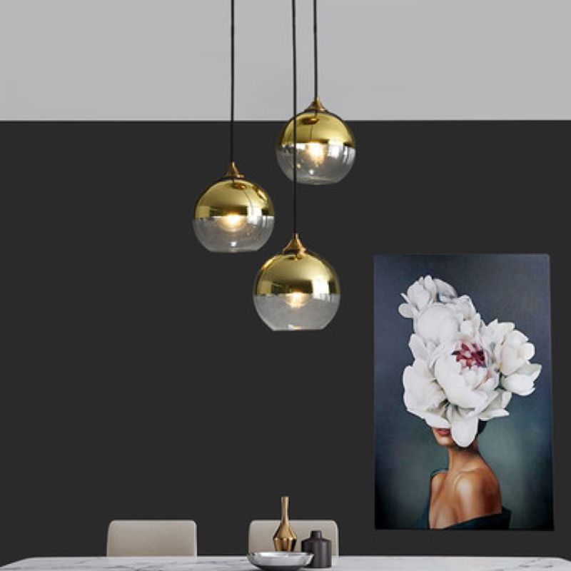 Post-Modern Minimalist  Design Hanging Lamp 1 Light  Globe Glass Shade Pendant Light