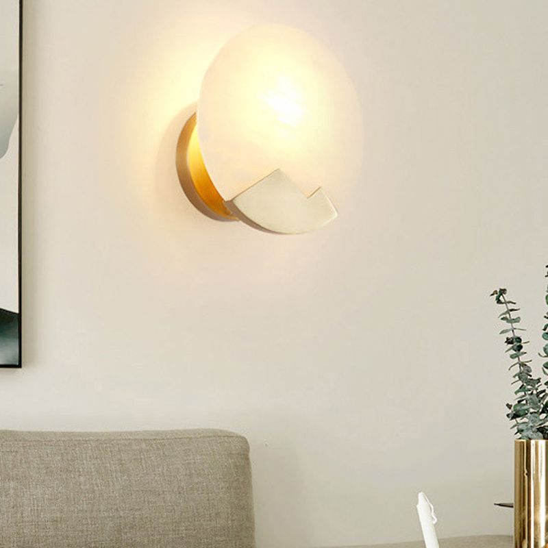 Contemporary Wall Sconce Circle Stone Sconce Lighting for Bedroom
