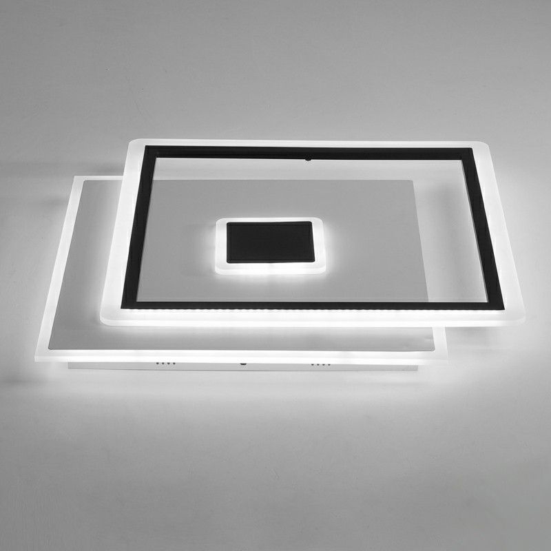 Quad Bedroom LED Ceiling Lamp Acrylic Simplicity Flush Mounted Lighting in Black
