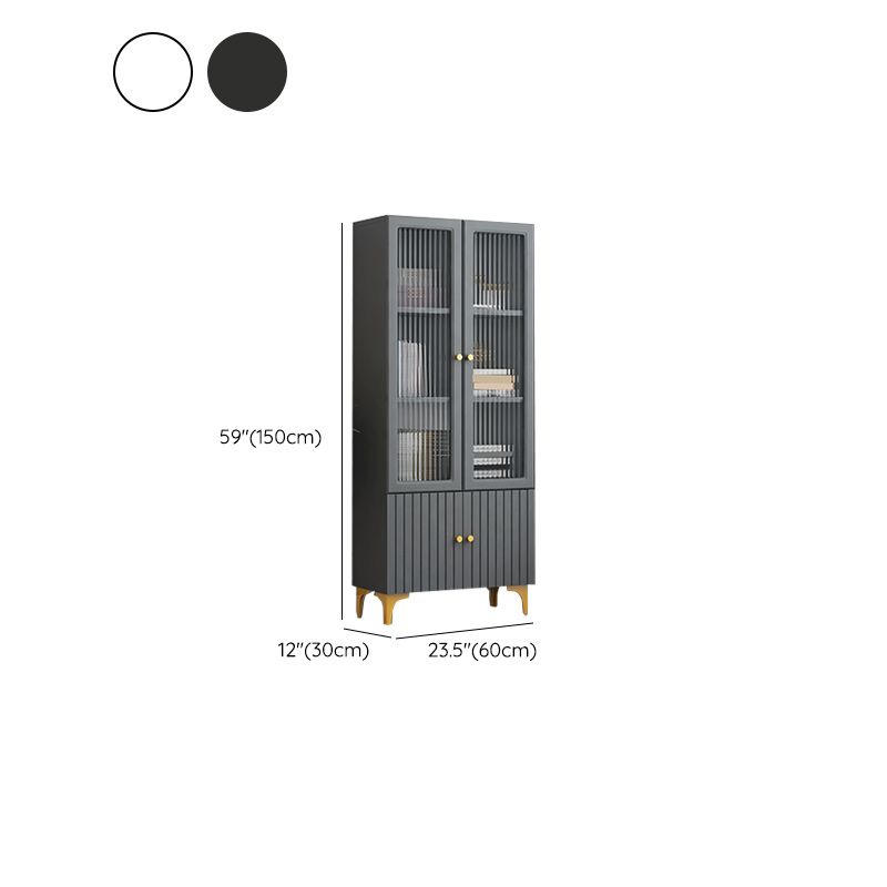 Contemporary Glass Paned Accent Cabinet 2 - Drawer Side Cabinet
