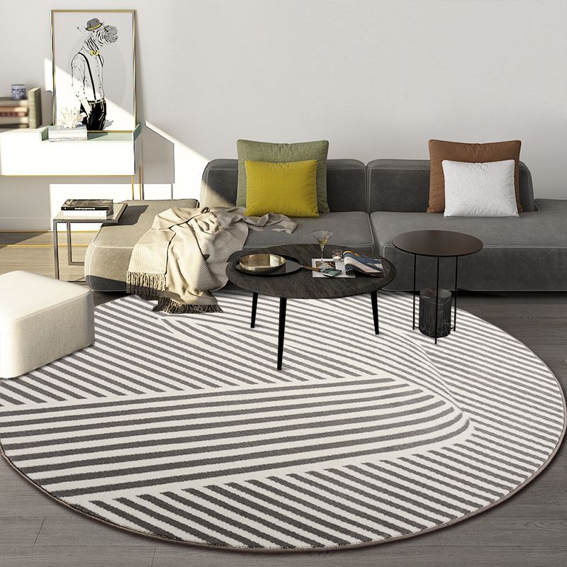 Funky Indoor Rug Stripe Pattern Area Rug Polyester Stain Resistant Area Rug for Living Room