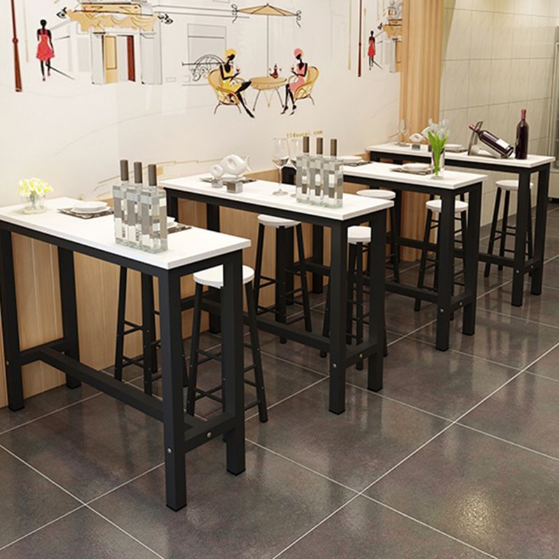 Industrial Rectangle Wood Counter Table 3/4 Pieces Bar Table Set for Cafe