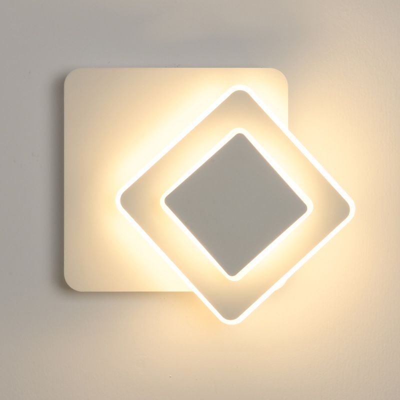 Nordic Style Metal Wall Light Geometric Rotatable LED Wall Sconce for Bedroom