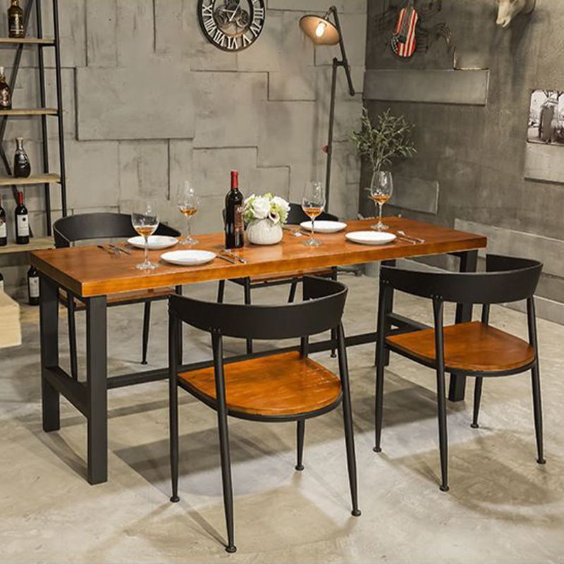 Industrial Kitchen Dining Chair Open Back Dining Chair with Metal Legs
