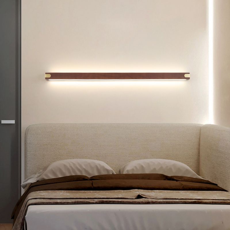 Modern Style Wood Vanity Light Rectangle Vanity Lamp for Shower Room