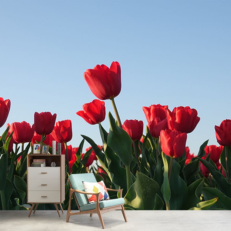Contemporary Tulip Home Mural Mildew Resistant Wall Decor for Sleeping Room