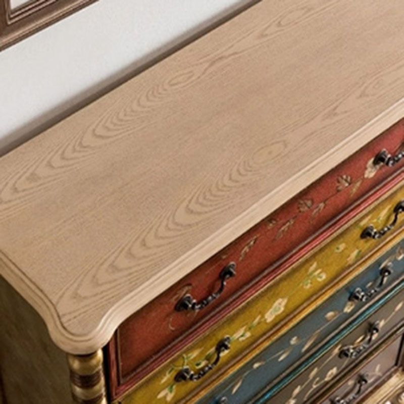 Traditional Vertical Dresser Wooden Storage Bachelor Chest for Bedroom