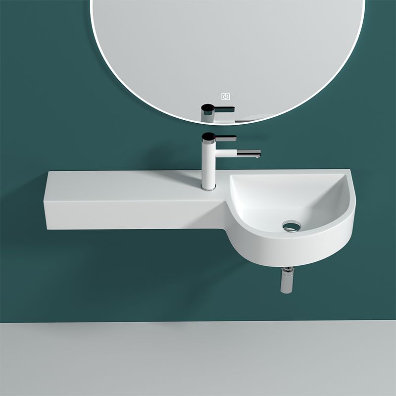 Modern Bathroom Sink Man Made Rock Specialty Wall Mount Bathroom Sink without Faucet
