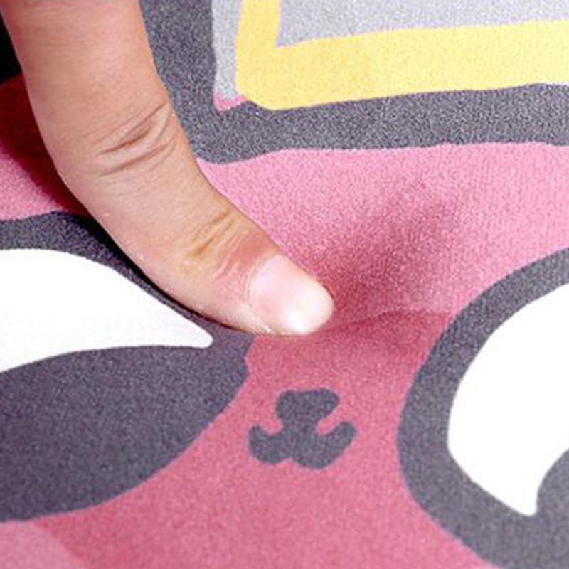 Black Modern Carpet Polyester Flowers Carpet Washable Carpet for Living Room