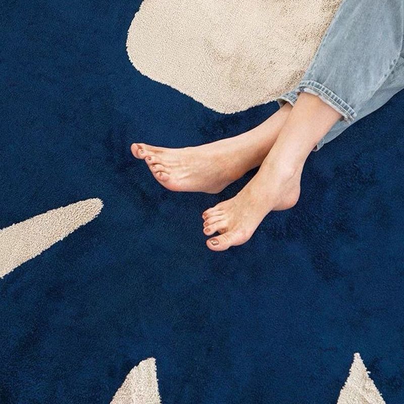 Modern Colorblock Rug Morandi Color Modern Area Rug Polyester Easy Care Carpet for Bedroom