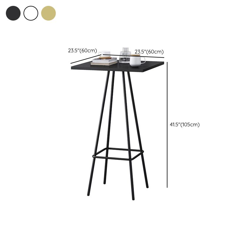 Modern Bar Table Square Metal Dining Table - 23.6" W x 23.6" L x 41.3" H