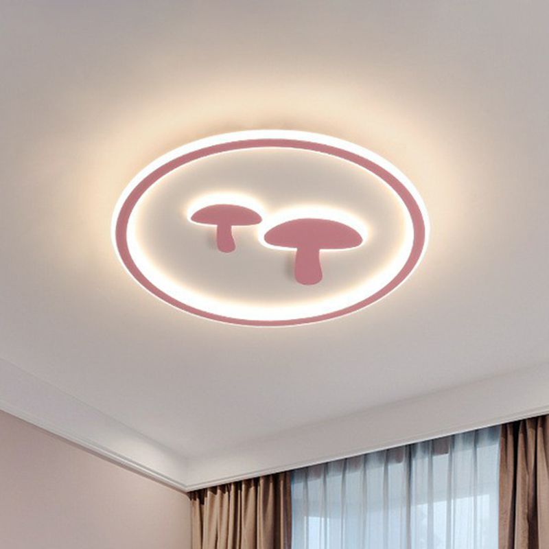 Lampada da soffitto a LED per montaggio a incasso a forma di fungo del fumetto Lampada da soffitto per montaggio a incasso in acrilico per camera da letto con anello Halo