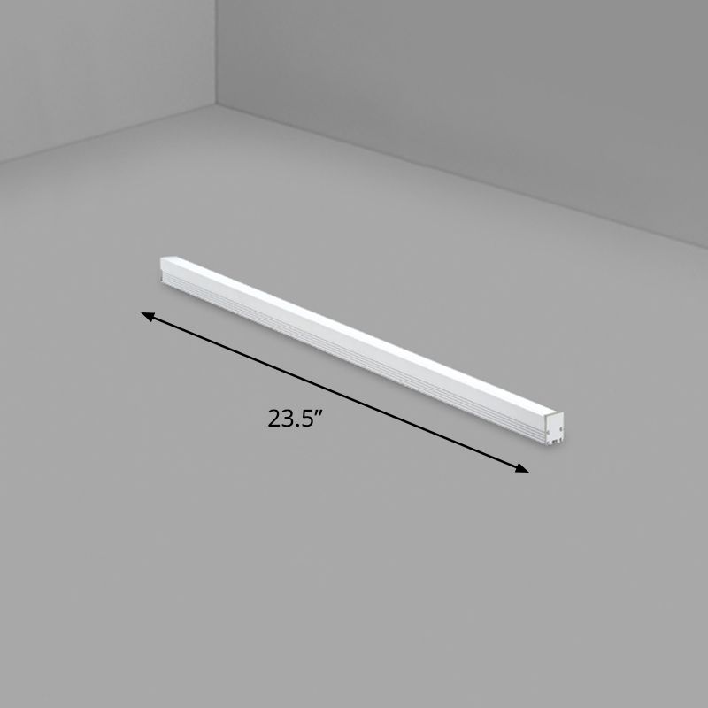 Plafonnier LED en forme de tige en aluminium, finition argentée moderne, luminaire de plafond pour le bureau