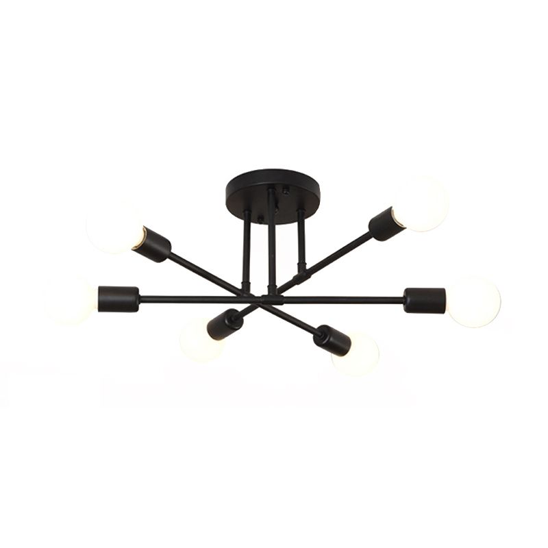 Modern Sputnik Shape Flush Mount Light Fixtures Metal Flush Mount Ceiling Light