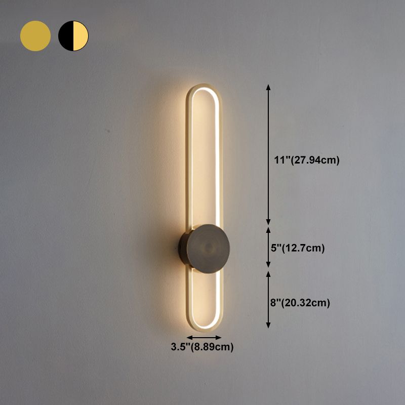 Contemporary Linear Wall Mount Lighting Minimalist Metallic LED Wall Sconce