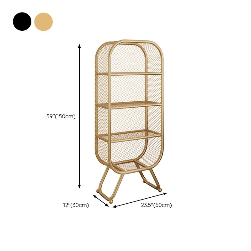 Contemporary Bookshelf Closed Back Metal Shelves Included Bookcase