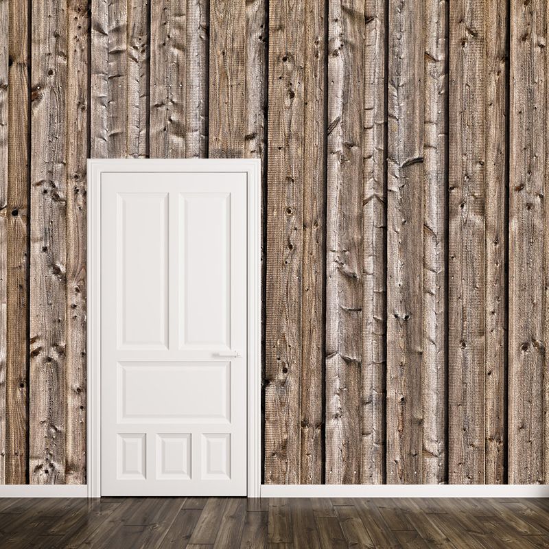 Mildew Resistant Wood Texture Mural Industrial Style Home Decor for Sitting Room