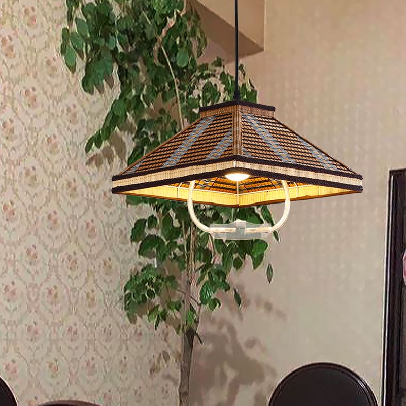 Einziehbarer anheizt leicht asiatischer Bambus 1 Kopf Droplampe für Esszimmer