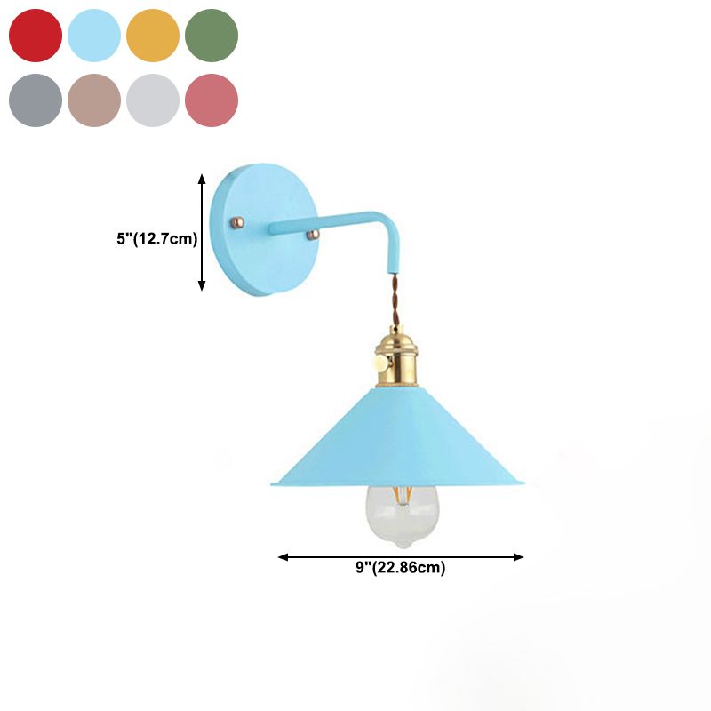 Modern Macaron Sconce Lighting Metal Geometric Wall Lamp for Bedroom