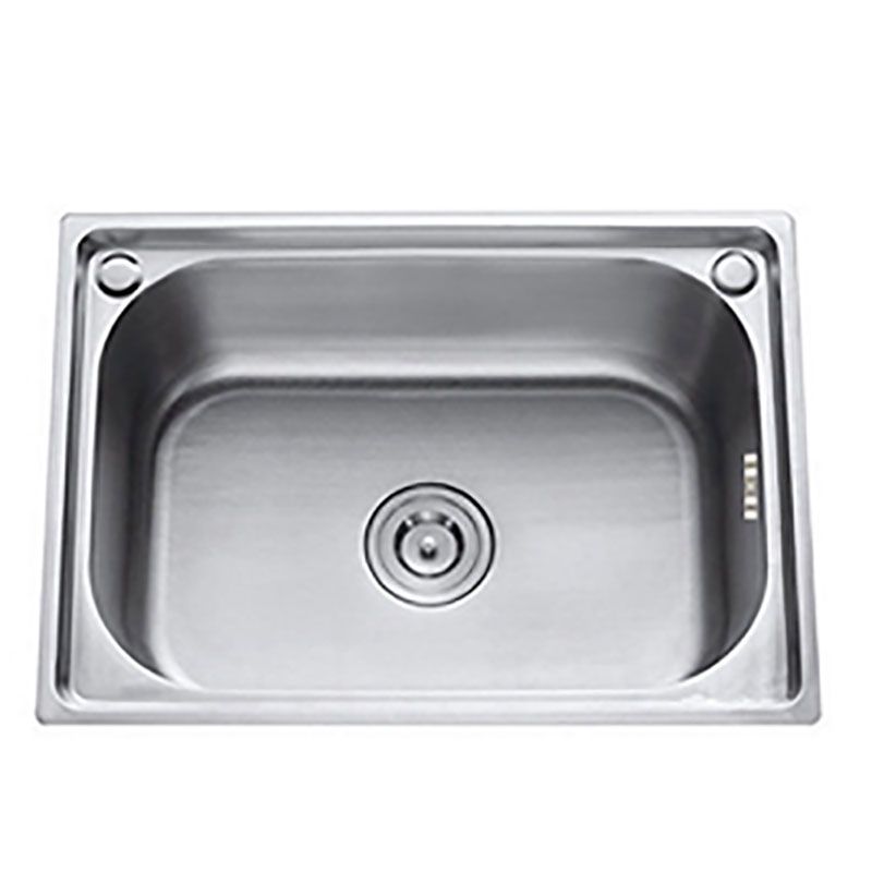 Single Bowl Kitchen Sink Stainless Steel Rectangle Sink with Basket Strainer