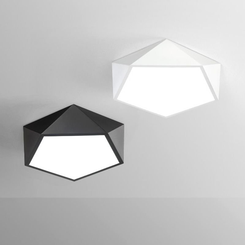 Plafonnier encastré pentagone nordique en métal LED pour chambre à coucher
