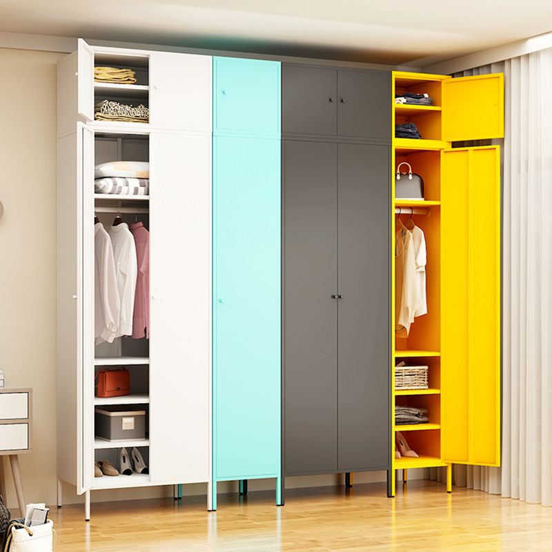 Modern Metal Storage Cabinet for Bedroom Matte Finish Cabinet with Hinged Door
