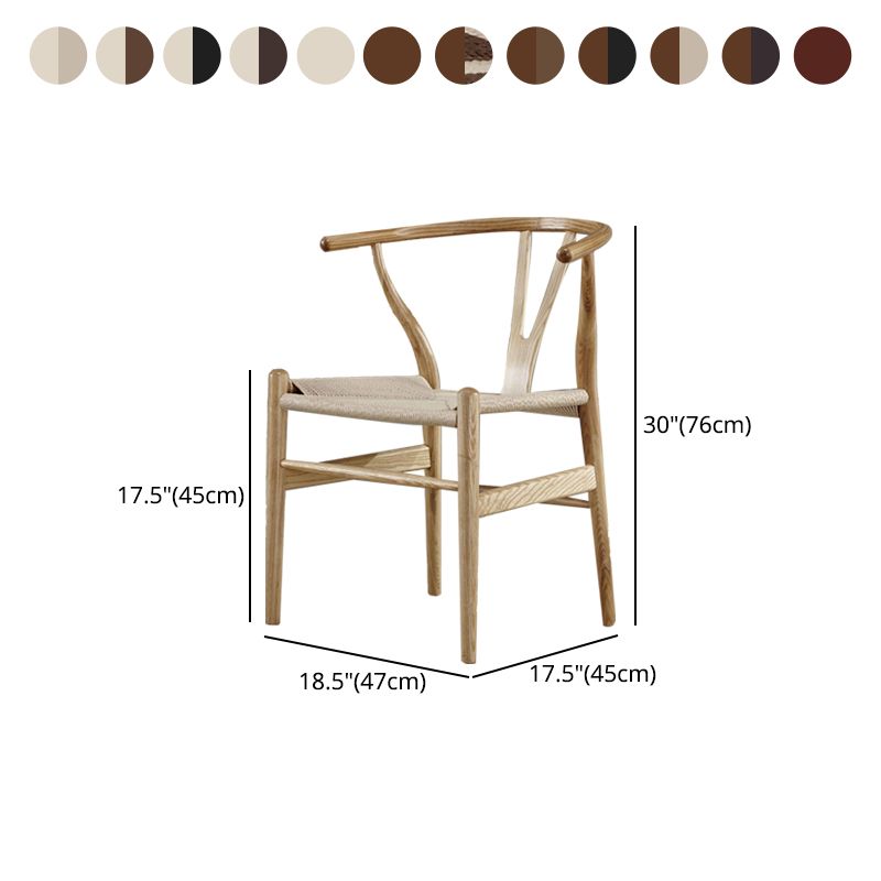 Sillas de comedor con brazo de estilo tradicional Sillones de comedor de madera de Wishbone de fresno