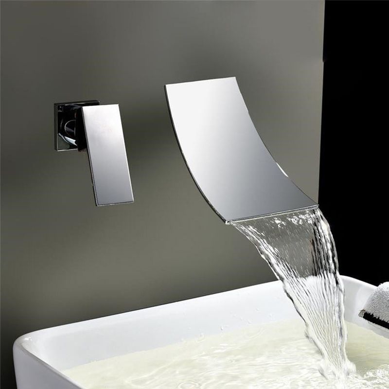 Wall Mounted Faucet Glam Style Bathroom Faucet with One Lever Handle