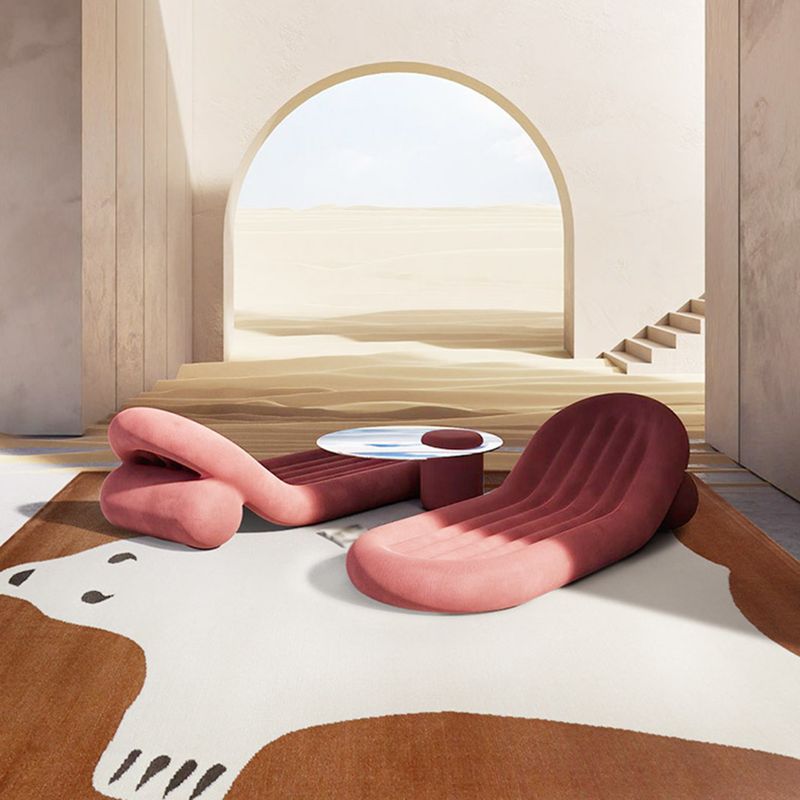 Dark Brown Animal Rug Polyester Indoor Rug Stain Resistant Rug for Living Room