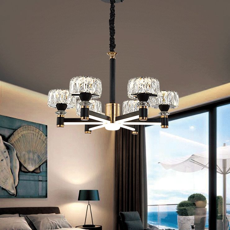 Lampadario round soggiorno in metallo moderno semplicità a led lampada appesa in nero