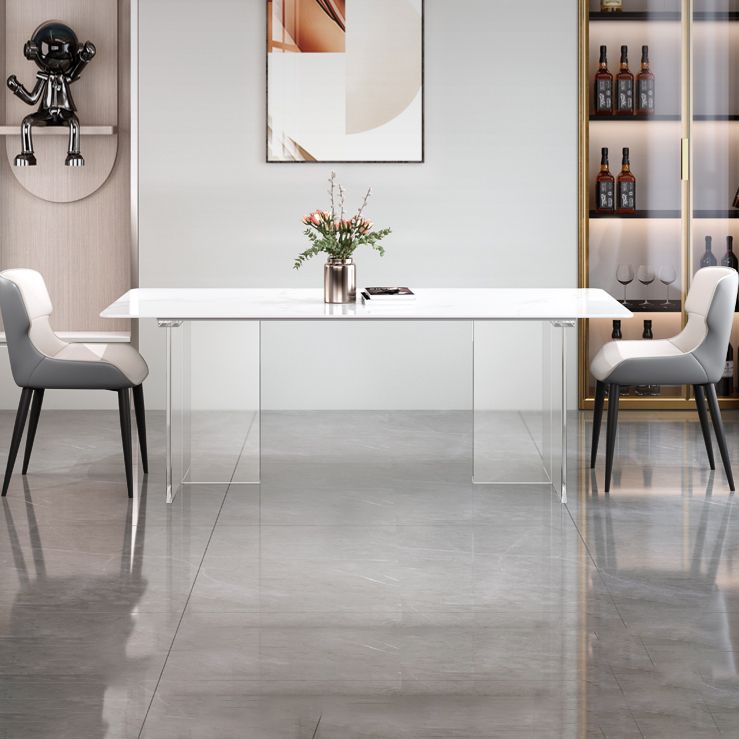 Designer Style 1/3/4/5 Pieces Dining Set Sintered Stone Dining Table with Leather Chairs