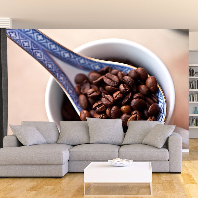 Customized Fragrant Coffee Beans Mural Wall Decor Eco-friendly for Coffee Shop