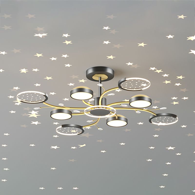 Modern Geometry Shade Metal Chandelier Lights Chandelier Lighting Fixtures in Black