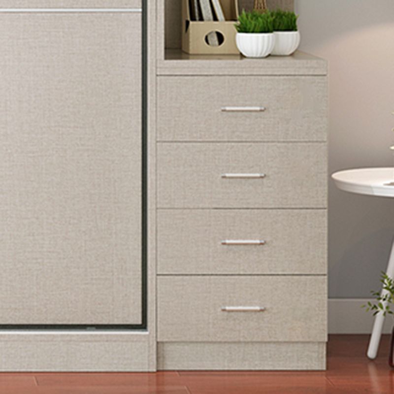 Modern Artificial Wood Wardrobe Freestanding Wardrobe with Sliding Doors for Living Room