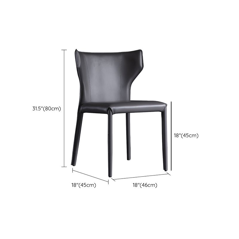 Industrial Wingback Side Chair Upholstered Armless Dining Chairs