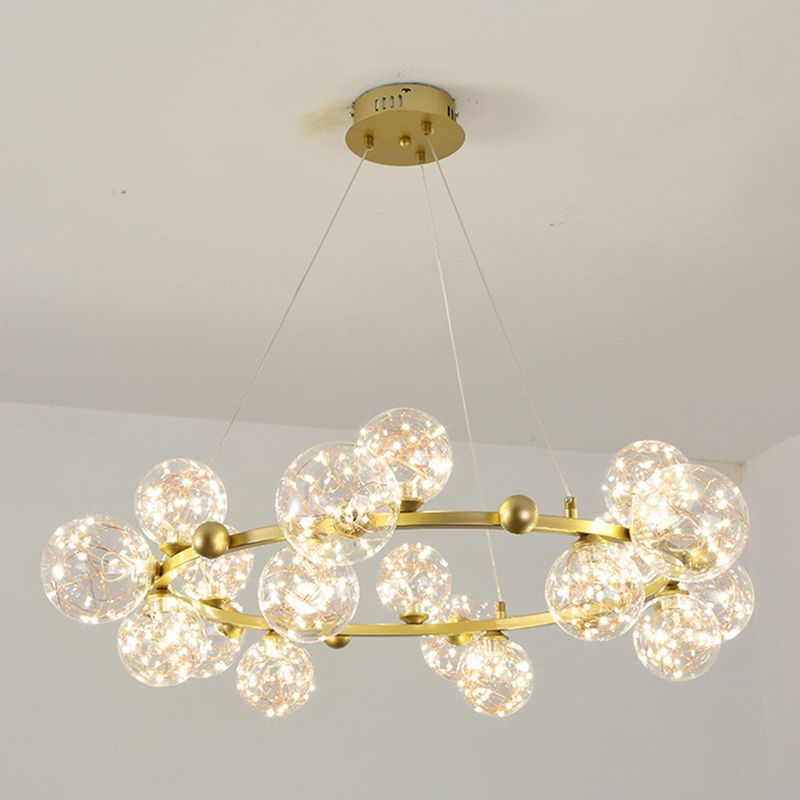Modern Sphere Chandelier Lights Glass Chandelier Pendant Light for Living Room