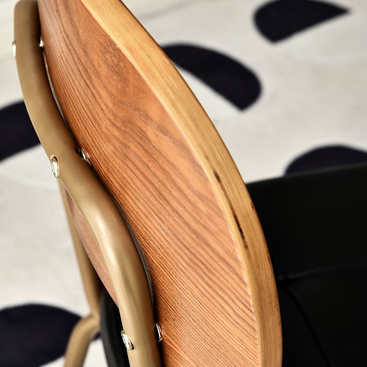 Contemporary Upholstered Armless Chair Indoor Faux Leather Dining Chair