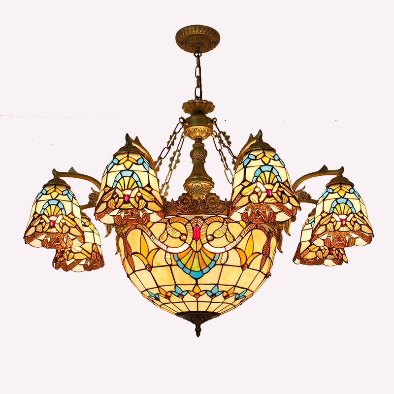 Sputnik Pendante en fer forgé dans Tiffany Creative Style Glass Sanging Lamping for Dining Room