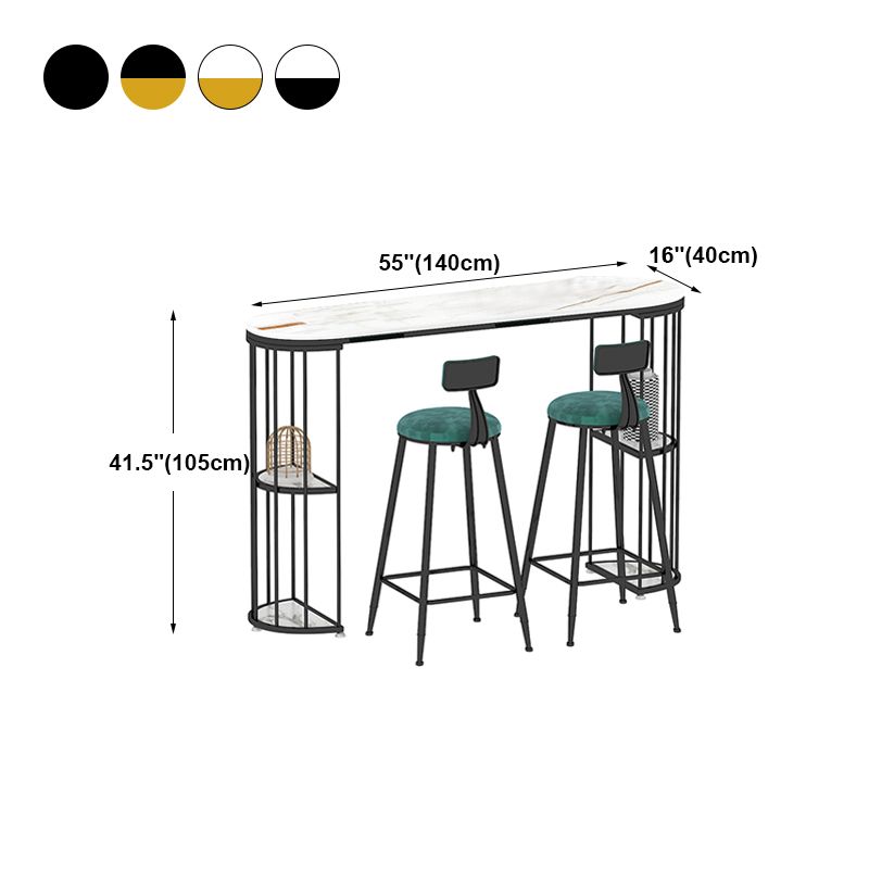 Contemporary Storage Counter Height Table Oval Double Pedestal Table Only
